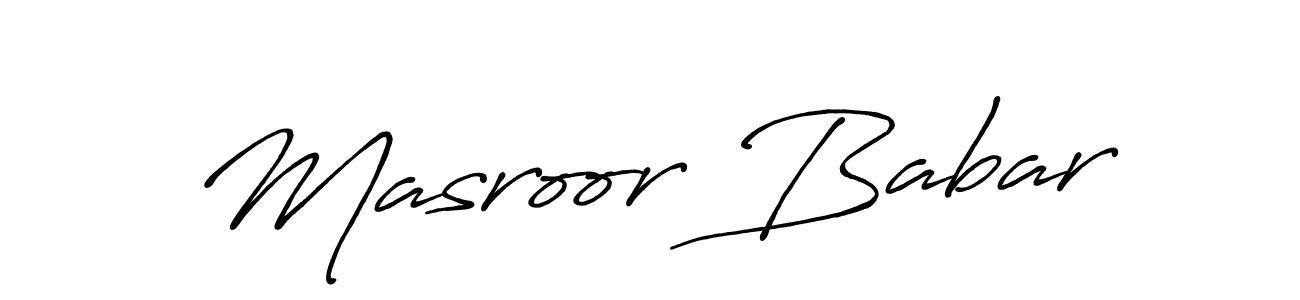 How to Draw Masroor Babar signature style? Antro_Vectra_Bolder is a latest design signature styles for name Masroor Babar. Masroor Babar signature style 7 images and pictures png