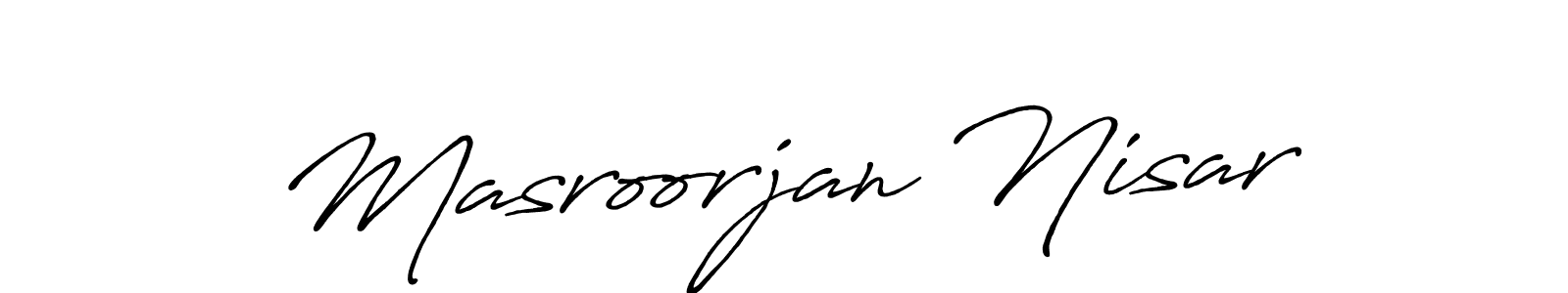 Masroorjan Nisar stylish signature style. Best Handwritten Sign (Antro_Vectra_Bolder) for my name. Handwritten Signature Collection Ideas for my name Masroorjan Nisar. Masroorjan Nisar signature style 7 images and pictures png