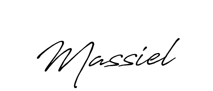 How to make Massiel name signature. Use Antro_Vectra_Bolder style for creating short signs online. This is the latest handwritten sign. Massiel signature style 7 images and pictures png