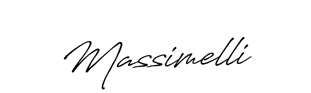 Design your own signature with our free online signature maker. With this signature software, you can create a handwritten (Antro_Vectra_Bolder) signature for name Massimelli. Massimelli signature style 7 images and pictures png