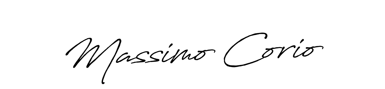 How to make Massimo Corio name signature. Use Antro_Vectra_Bolder style for creating short signs online. This is the latest handwritten sign. Massimo Corio signature style 7 images and pictures png