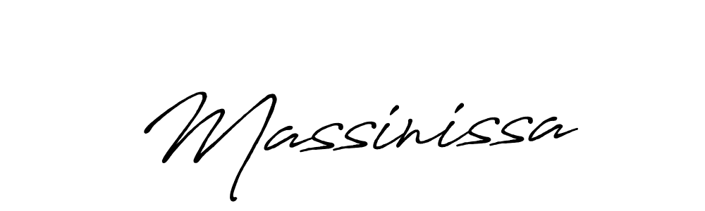 How to make Massinissa signature? Antro_Vectra_Bolder is a professional autograph style. Create handwritten signature for Massinissa name. Massinissa signature style 7 images and pictures png