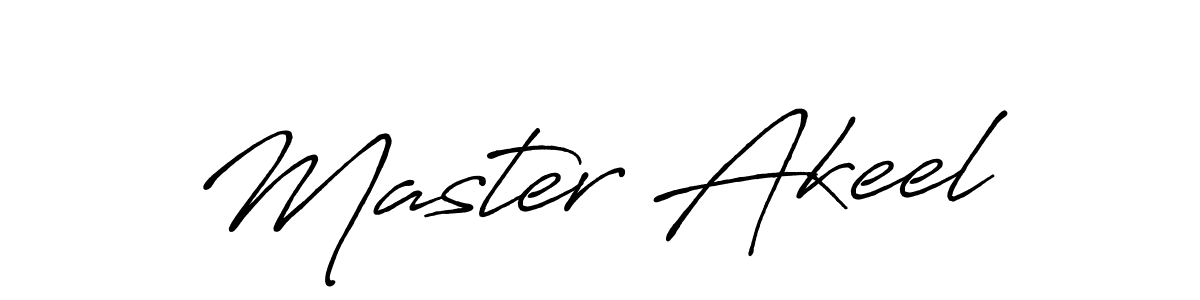 How to make Master Akeel name signature. Use Antro_Vectra_Bolder style for creating short signs online. This is the latest handwritten sign. Master Akeel signature style 7 images and pictures png