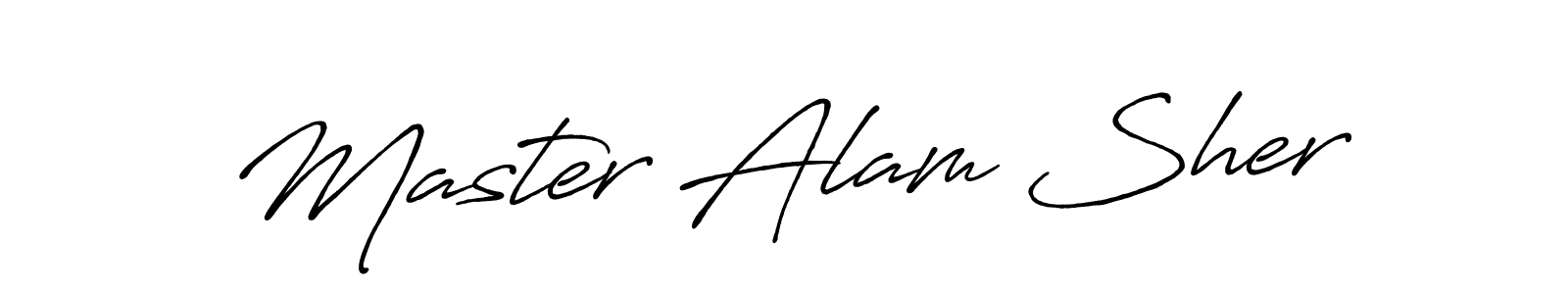 Master Alam Sher stylish signature style. Best Handwritten Sign (Antro_Vectra_Bolder) for my name. Handwritten Signature Collection Ideas for my name Master Alam Sher. Master Alam Sher signature style 7 images and pictures png