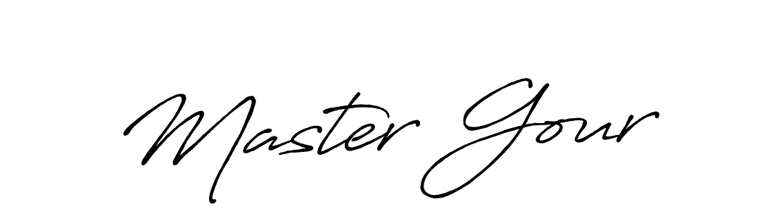 Use a signature maker to create a handwritten signature online. With this signature software, you can design (Antro_Vectra_Bolder) your own signature for name Master Gour. Master Gour signature style 7 images and pictures png