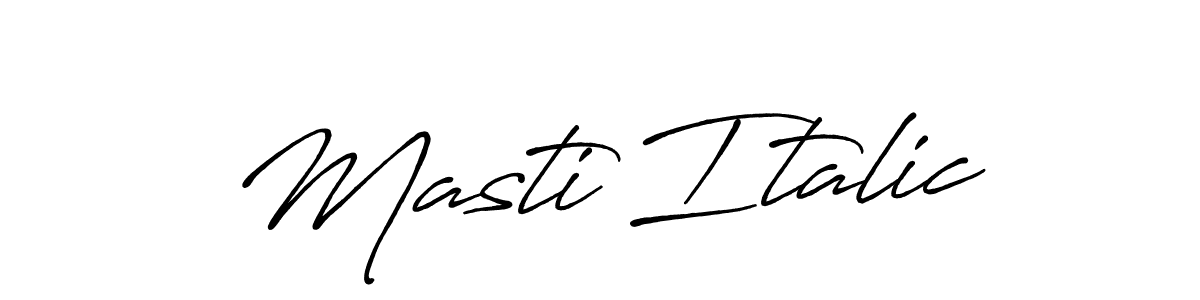 Use a signature maker to create a handwritten signature online. With this signature software, you can design (Antro_Vectra_Bolder) your own signature for name Masti Italic. Masti Italic signature style 7 images and pictures png