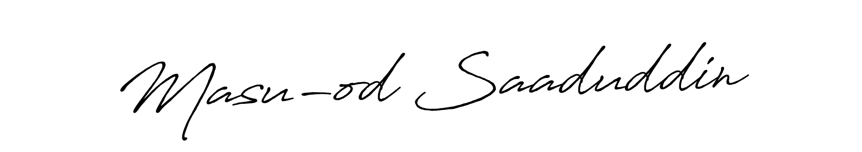 Create a beautiful signature design for name Masu-od Saaduddin. With this signature (Antro_Vectra_Bolder) fonts, you can make a handwritten signature for free. Masu-od Saaduddin signature style 7 images and pictures png