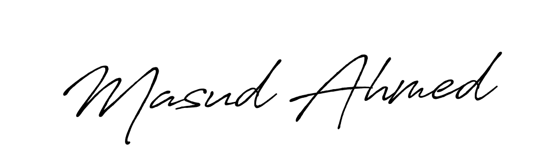 Masud Ahmed stylish signature style. Best Handwritten Sign (Antro_Vectra_Bolder) for my name. Handwritten Signature Collection Ideas for my name Masud Ahmed. Masud Ahmed signature style 7 images and pictures png