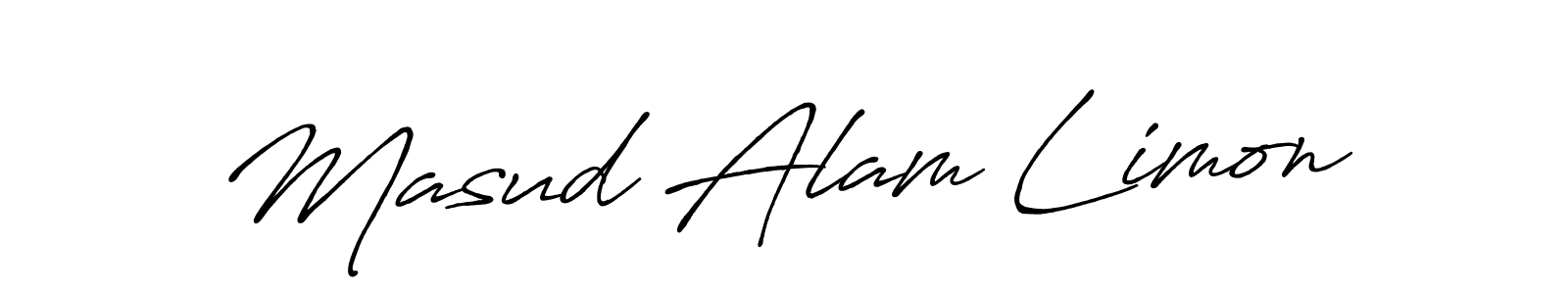Design your own signature with our free online signature maker. With this signature software, you can create a handwritten (Antro_Vectra_Bolder) signature for name Masud Alam Limon. Masud Alam Limon signature style 7 images and pictures png