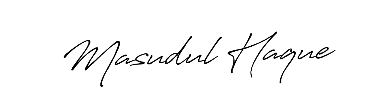 How to make Masudul Haque name signature. Use Antro_Vectra_Bolder style for creating short signs online. This is the latest handwritten sign. Masudul Haque signature style 7 images and pictures png