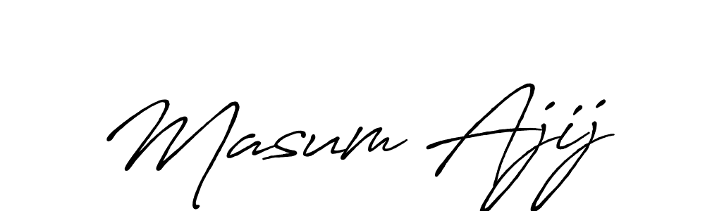 Also we have Masum Ajij name is the best signature style. Create professional handwritten signature collection using Antro_Vectra_Bolder autograph style. Masum Ajij signature style 7 images and pictures png