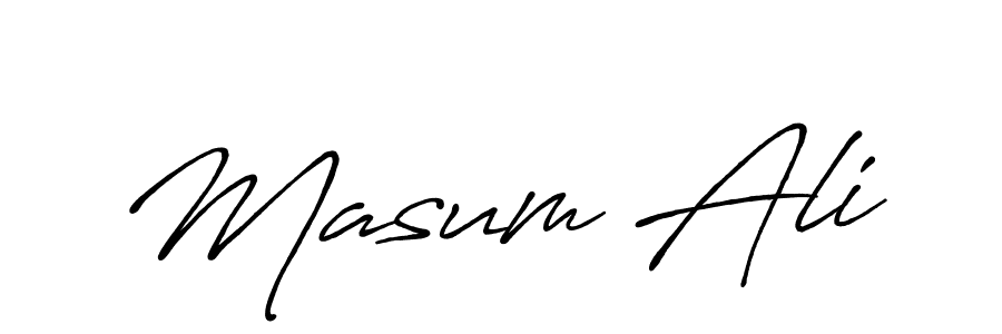 Make a beautiful signature design for name Masum Ali. With this signature (Antro_Vectra_Bolder) style, you can create a handwritten signature for free. Masum Ali signature style 7 images and pictures png