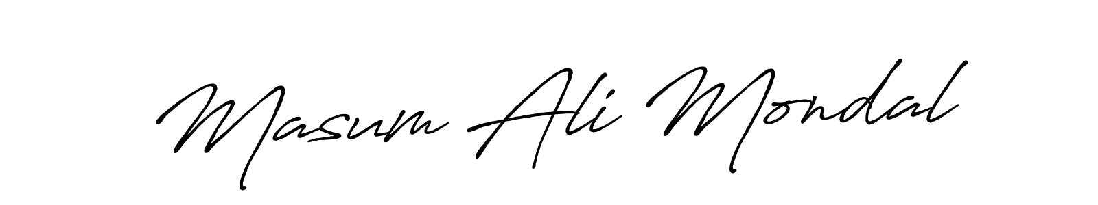 Make a beautiful signature design for name Masum Ali Mondal. With this signature (Antro_Vectra_Bolder) style, you can create a handwritten signature for free. Masum Ali Mondal signature style 7 images and pictures png
