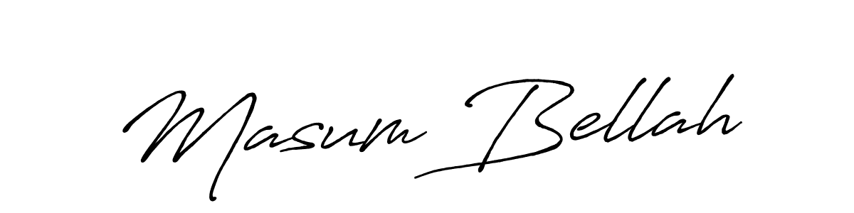 Use a signature maker to create a handwritten signature online. With this signature software, you can design (Antro_Vectra_Bolder) your own signature for name Masum Bellah. Masum Bellah signature style 7 images and pictures png