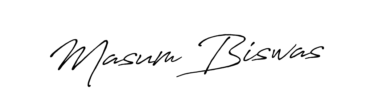 Create a beautiful signature design for name Masum Biswas. With this signature (Antro_Vectra_Bolder) fonts, you can make a handwritten signature for free. Masum Biswas signature style 7 images and pictures png