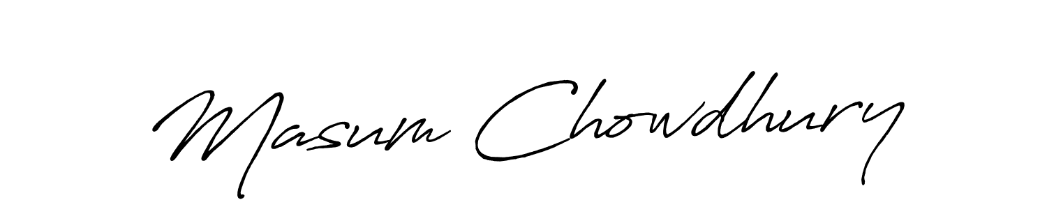 Make a beautiful signature design for name Masum Chowdhury. With this signature (Antro_Vectra_Bolder) style, you can create a handwritten signature for free. Masum Chowdhury signature style 7 images and pictures png