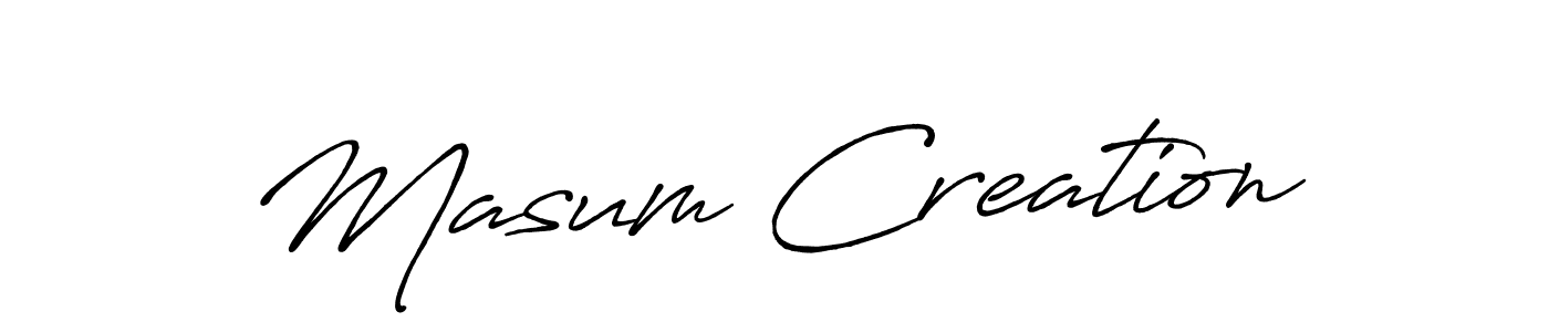 Masum Creation stylish signature style. Best Handwritten Sign (Antro_Vectra_Bolder) for my name. Handwritten Signature Collection Ideas for my name Masum Creation. Masum Creation signature style 7 images and pictures png