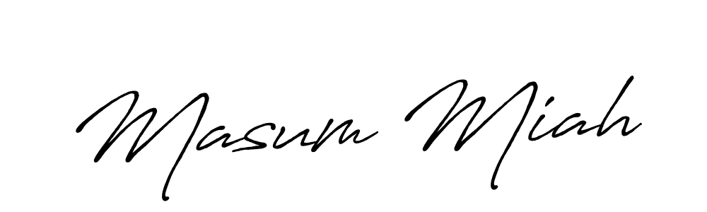 How to make Masum Miah name signature. Use Antro_Vectra_Bolder style for creating short signs online. This is the latest handwritten sign. Masum Miah signature style 7 images and pictures png