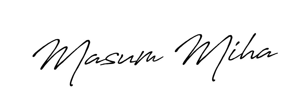 Use a signature maker to create a handwritten signature online. With this signature software, you can design (Antro_Vectra_Bolder) your own signature for name Masum Miha. Masum Miha signature style 7 images and pictures png