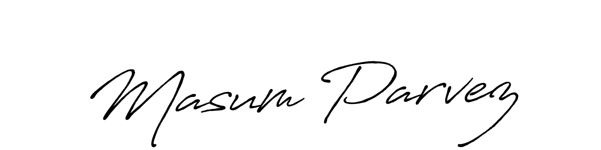 if you are searching for the best signature style for your name Masum Parvez. so please give up your signature search. here we have designed multiple signature styles  using Antro_Vectra_Bolder. Masum Parvez signature style 7 images and pictures png