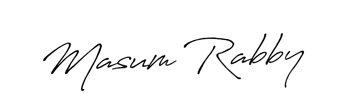 Create a beautiful signature design for name Masum Rabby. With this signature (Antro_Vectra_Bolder) fonts, you can make a handwritten signature for free. Masum Rabby signature style 7 images and pictures png