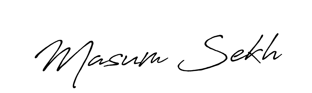 How to make Masum Sekh name signature. Use Antro_Vectra_Bolder style for creating short signs online. This is the latest handwritten sign. Masum Sekh signature style 7 images and pictures png