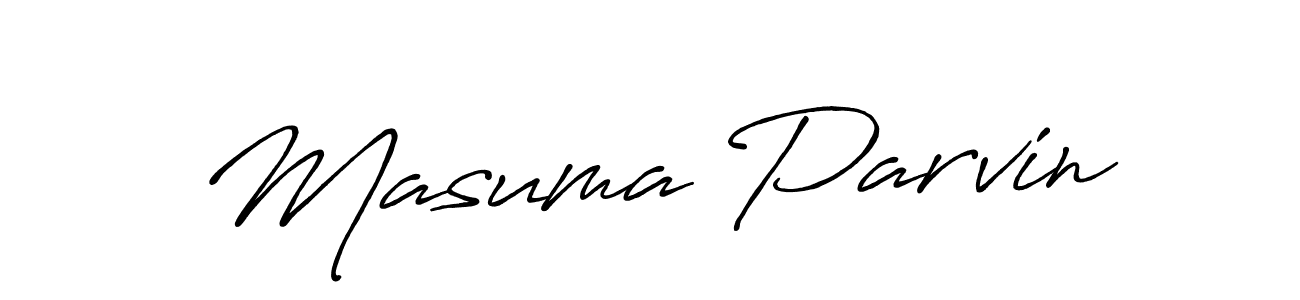 Design your own signature with our free online signature maker. With this signature software, you can create a handwritten (Antro_Vectra_Bolder) signature for name Masuma Parvin. Masuma Parvin signature style 7 images and pictures png