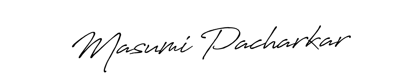 Also You can easily find your signature by using the search form. We will create Masumi Pacharkar name handwritten signature images for you free of cost using Antro_Vectra_Bolder sign style. Masumi Pacharkar signature style 7 images and pictures png