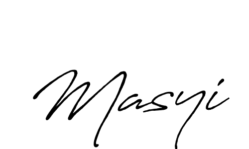 Make a beautiful signature design for name Masyi. With this signature (Antro_Vectra_Bolder) style, you can create a handwritten signature for free. Masyi signature style 7 images and pictures png