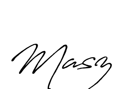 How to make Masz name signature. Use Antro_Vectra_Bolder style for creating short signs online. This is the latest handwritten sign. Masz signature style 7 images and pictures png