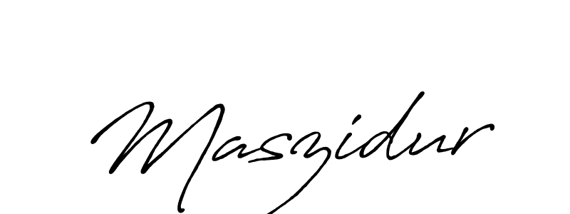 Create a beautiful signature design for name Maszidur. With this signature (Antro_Vectra_Bolder) fonts, you can make a handwritten signature for free. Maszidur signature style 7 images and pictures png