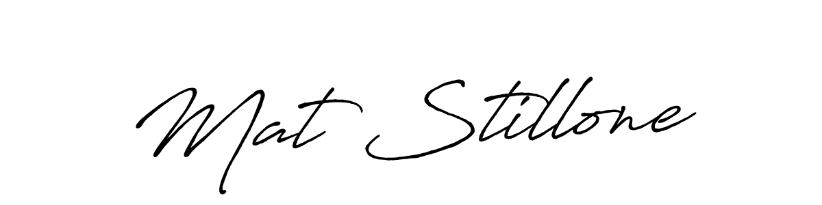Mat Stillone stylish signature style. Best Handwritten Sign (Antro_Vectra_Bolder) for my name. Handwritten Signature Collection Ideas for my name Mat Stillone. Mat Stillone signature style 7 images and pictures png