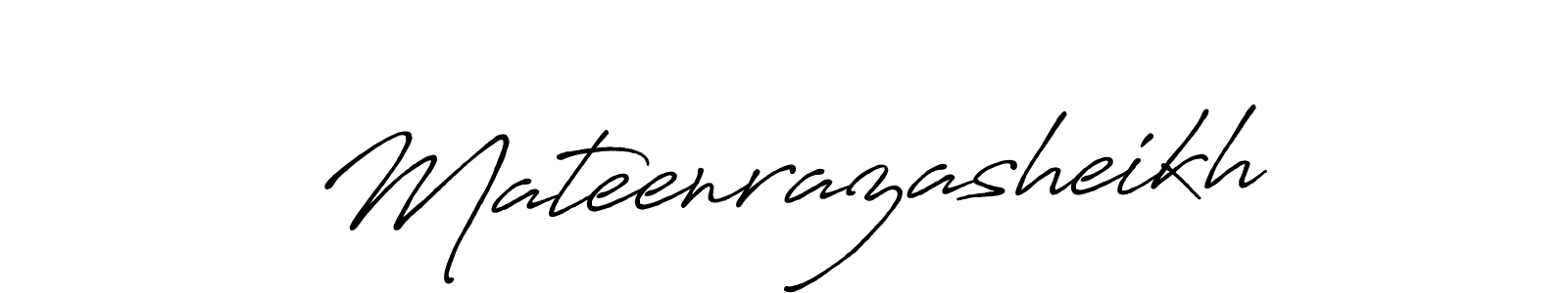 How to make Mateenrazasheikh name signature. Use Antro_Vectra_Bolder style for creating short signs online. This is the latest handwritten sign. Mateenrazasheikh signature style 7 images and pictures png
