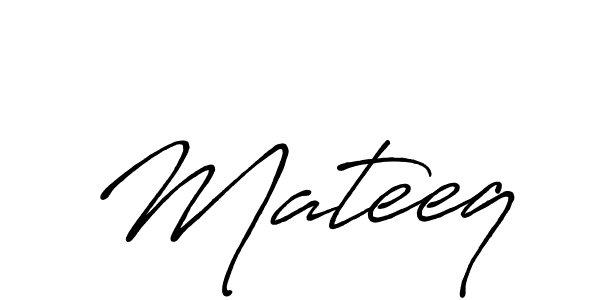 How to make Mateeq name signature. Use Antro_Vectra_Bolder style for creating short signs online. This is the latest handwritten sign. Mateeq signature style 7 images and pictures png
