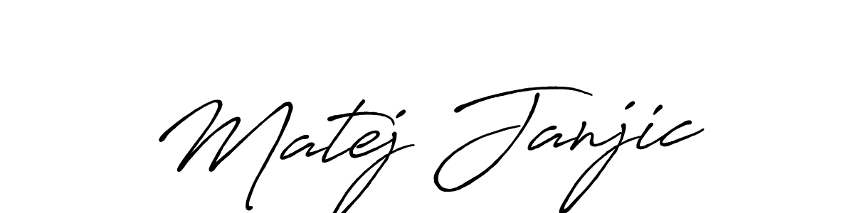 Design your own signature with our free online signature maker. With this signature software, you can create a handwritten (Antro_Vectra_Bolder) signature for name Matej Janjic. Matej Janjic signature style 7 images and pictures png