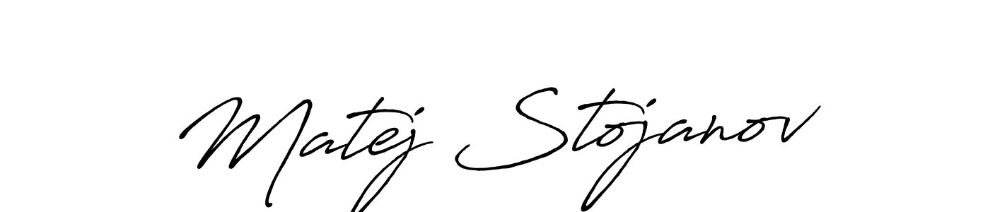 How to make Matej Stojanov name signature. Use Antro_Vectra_Bolder style for creating short signs online. This is the latest handwritten sign. Matej Stojanov signature style 7 images and pictures png