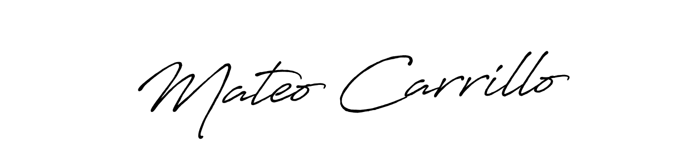 Design your own signature with our free online signature maker. With this signature software, you can create a handwritten (Antro_Vectra_Bolder) signature for name Mateo Carrillo. Mateo Carrillo signature style 7 images and pictures png