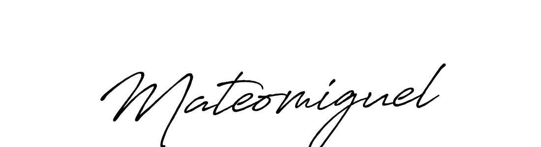 How to make Mateomiguel name signature. Use Antro_Vectra_Bolder style for creating short signs online. This is the latest handwritten sign. Mateomiguel signature style 7 images and pictures png