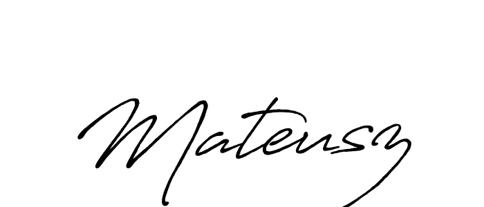 Use a signature maker to create a handwritten signature online. With this signature software, you can design (Antro_Vectra_Bolder) your own signature for name Mateusz. Mateusz signature style 7 images and pictures png