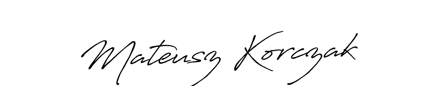 Make a beautiful signature design for name Mateusz Korczak. With this signature (Antro_Vectra_Bolder) style, you can create a handwritten signature for free. Mateusz Korczak signature style 7 images and pictures png