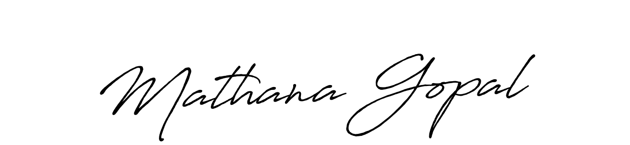 Create a beautiful signature design for name Mathana Gopal. With this signature (Antro_Vectra_Bolder) fonts, you can make a handwritten signature for free. Mathana Gopal signature style 7 images and pictures png