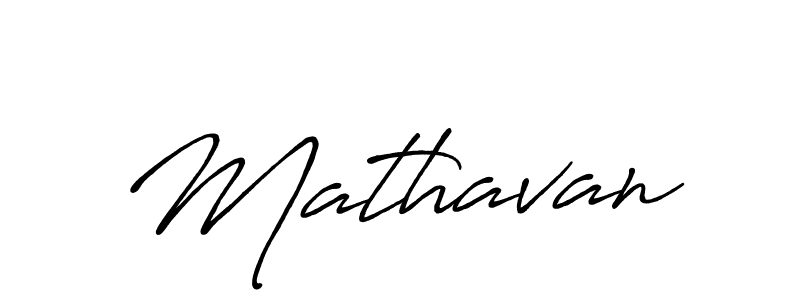 Use a signature maker to create a handwritten signature online. With this signature software, you can design (Antro_Vectra_Bolder) your own signature for name Mathavan. Mathavan signature style 7 images and pictures png