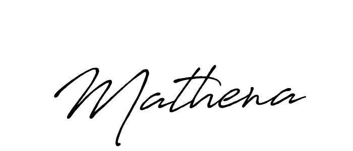 Use a signature maker to create a handwritten signature online. With this signature software, you can design (Antro_Vectra_Bolder) your own signature for name Mathena. Mathena signature style 7 images and pictures png