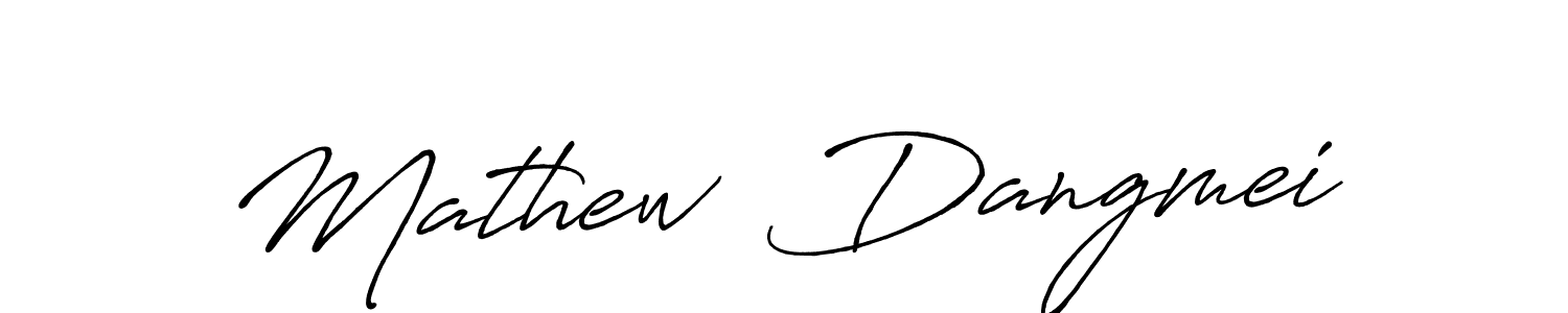 How to make Mathew  Dangmei name signature. Use Antro_Vectra_Bolder style for creating short signs online. This is the latest handwritten sign. Mathew  Dangmei signature style 7 images and pictures png