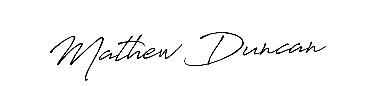 How to make Mathew Duncan name signature. Use Antro_Vectra_Bolder style for creating short signs online. This is the latest handwritten sign. Mathew Duncan signature style 7 images and pictures png