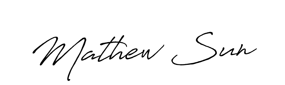 How to make Mathew Sun name signature. Use Antro_Vectra_Bolder style for creating short signs online. This is the latest handwritten sign. Mathew Sun signature style 7 images and pictures png