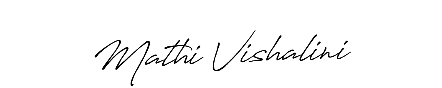 Use a signature maker to create a handwritten signature online. With this signature software, you can design (Antro_Vectra_Bolder) your own signature for name Mathi Vishalini. Mathi Vishalini signature style 7 images and pictures png