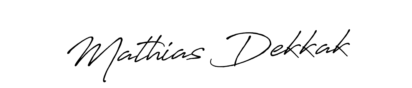 Make a short Mathias Dekkak signature style. Manage your documents anywhere anytime using Antro_Vectra_Bolder. Create and add eSignatures, submit forms, share and send files easily. Mathias Dekkak signature style 7 images and pictures png