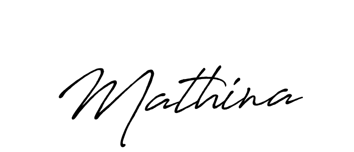 Use a signature maker to create a handwritten signature online. With this signature software, you can design (Antro_Vectra_Bolder) your own signature for name Mathina. Mathina signature style 7 images and pictures png