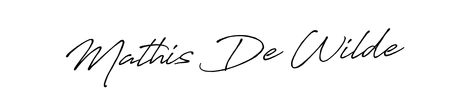 Mathis De Wilde stylish signature style. Best Handwritten Sign (Antro_Vectra_Bolder) for my name. Handwritten Signature Collection Ideas for my name Mathis De Wilde. Mathis De Wilde signature style 7 images and pictures png